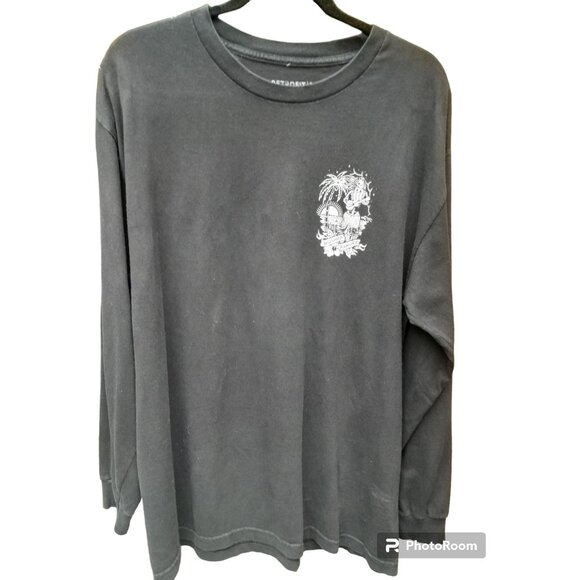 Vtg Retrofit Washed Ashore Skeleton Tropical Halloween Goth Size Large T-Shirt - Picture 3 of 5
